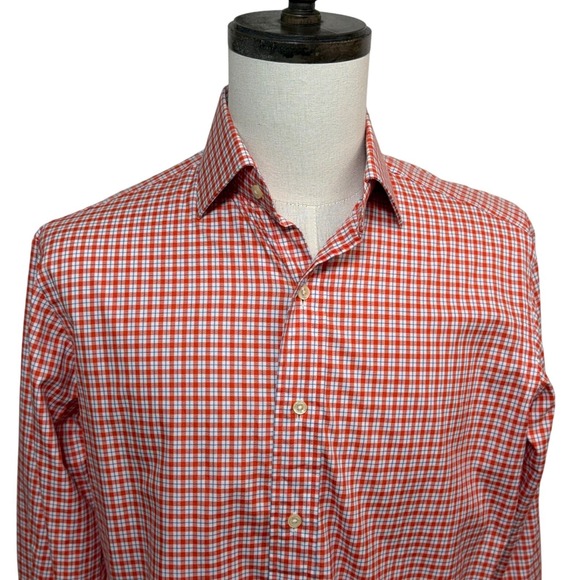 Polo Ralph Lauren Other - Polo Ralph Lauren Shirt Mens 15.5 Medium Orange Long Sleeve Regent Classic Plaid